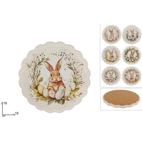 SOTTOPENTOLA BASE SUGHERO 18CM DECORI PASQUALI 6ASS